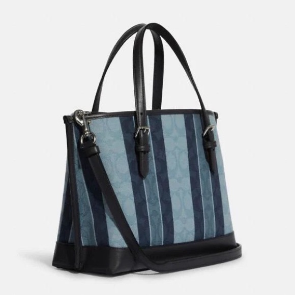 New💃Coach Mollie Tote 25 In Signature Jacquard With Stripes - Picture 2 of 12